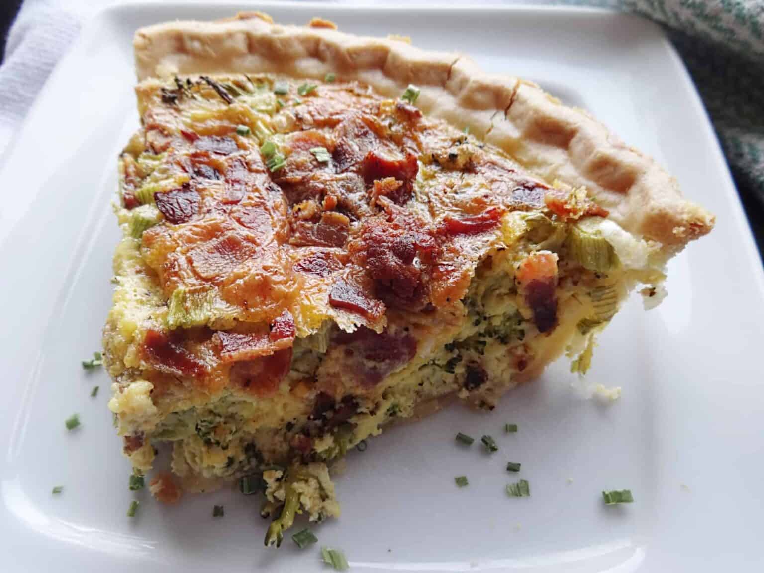 Broccoli Bacon Quiche With Cheese Savory With Soul