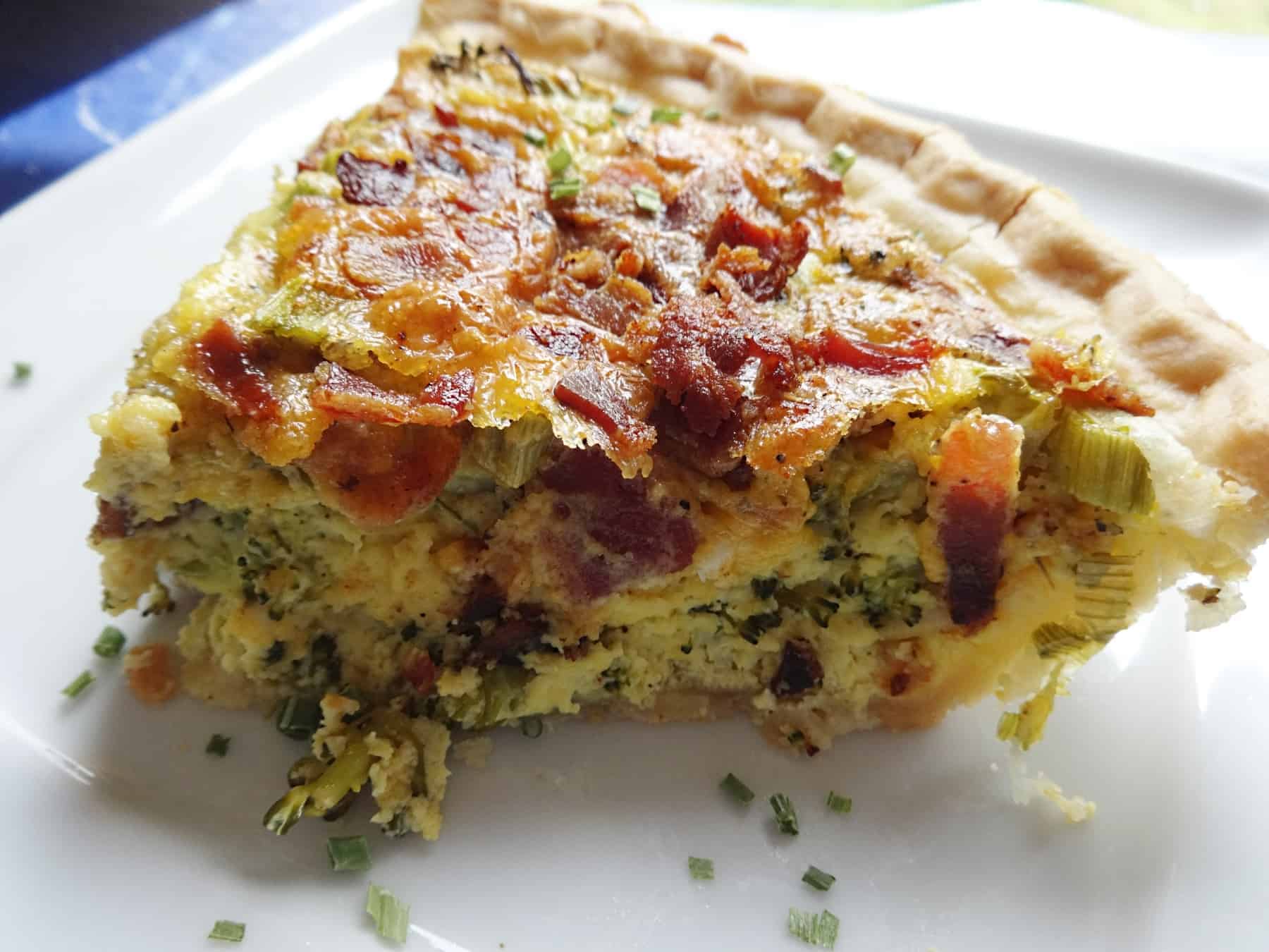 Broccoli Bacon Quiche With Cheese - Savory With Soul