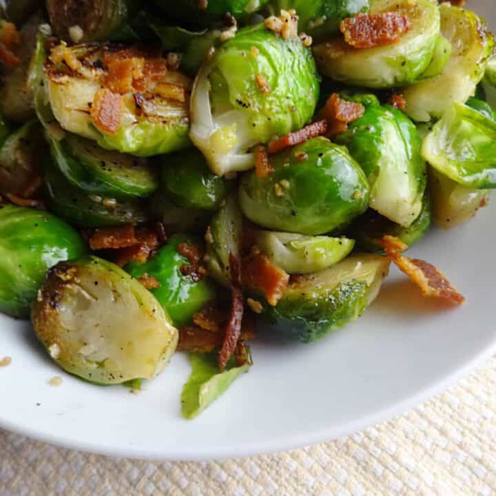 Cast Iron Brussel Sprouts Recipe (with Bacon) Savory With Soul