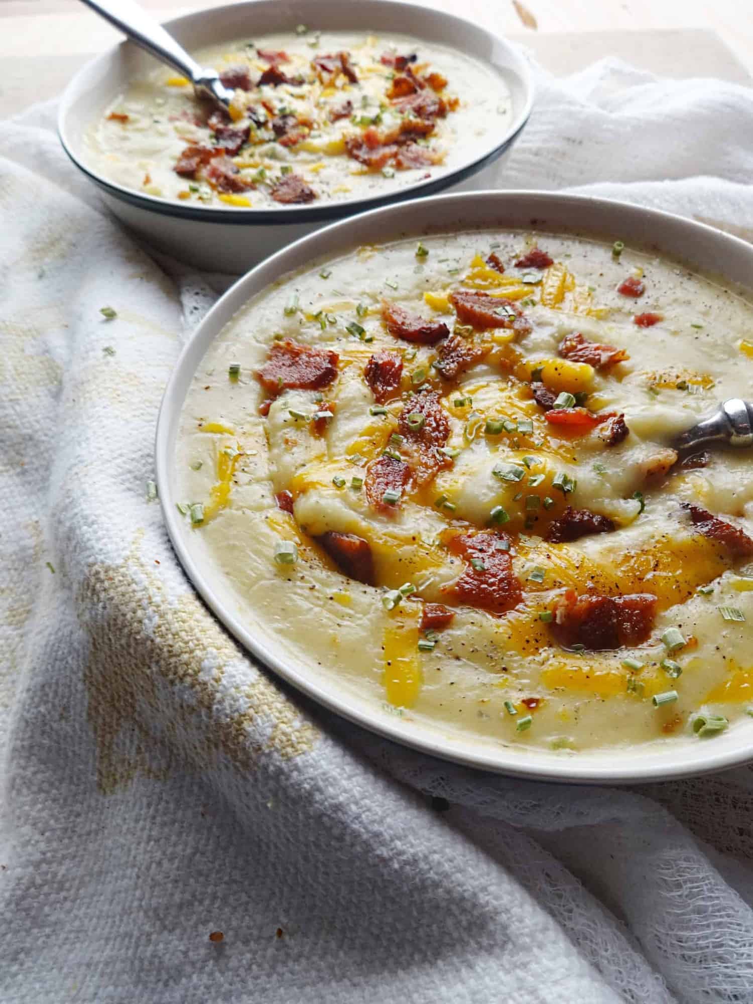 Cheesy Potato Soup (Stove Top Recipe) - Recipes That Crock!