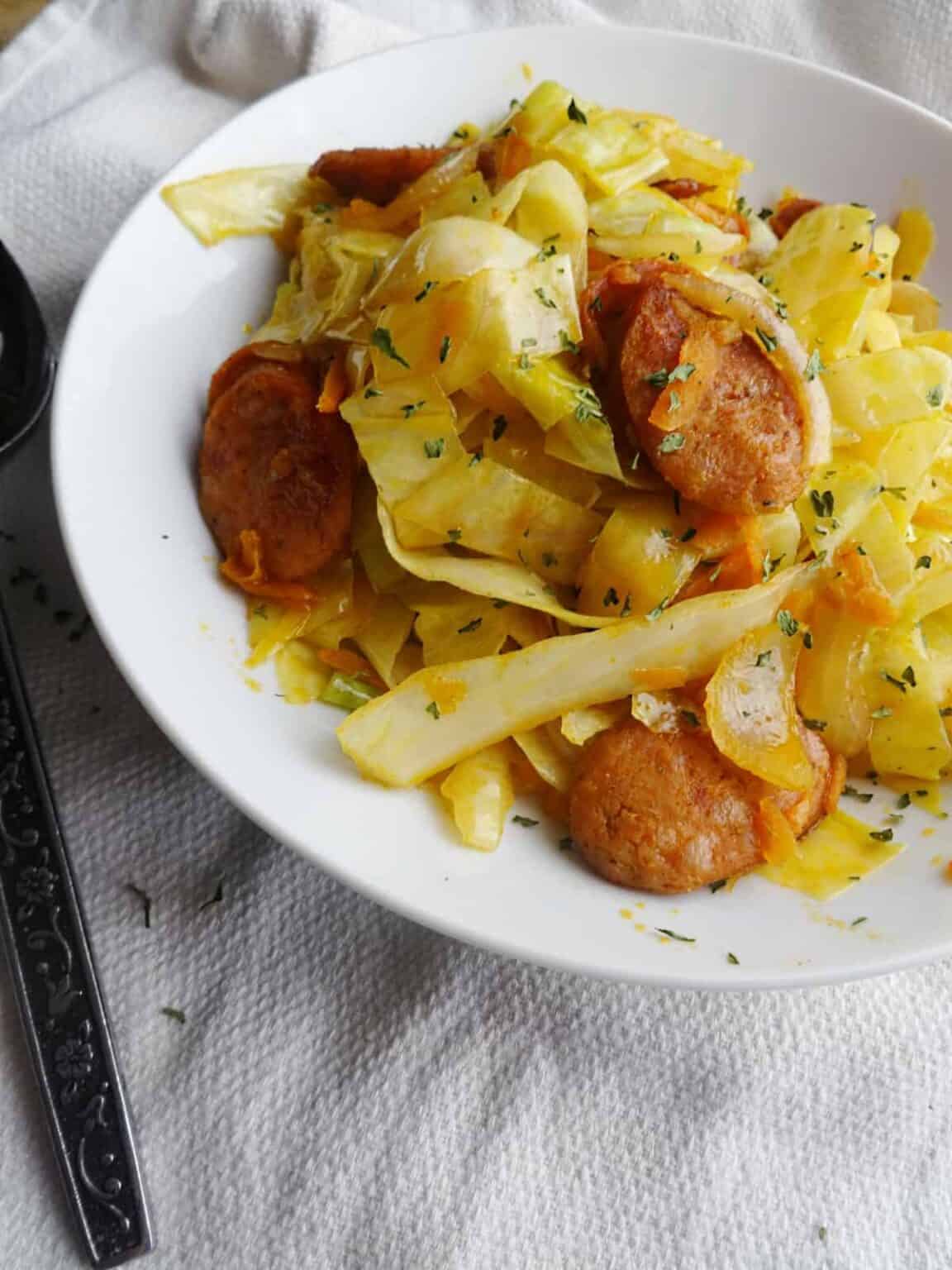 Fried Cabbage Recipe with Sausage - Savory With Soul