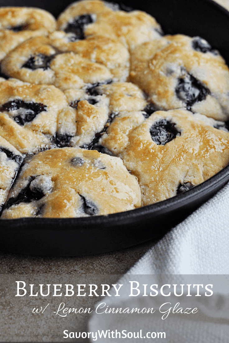 Blueberry Biscuits with Lemon Cinnamon Glaze Savory With Soul