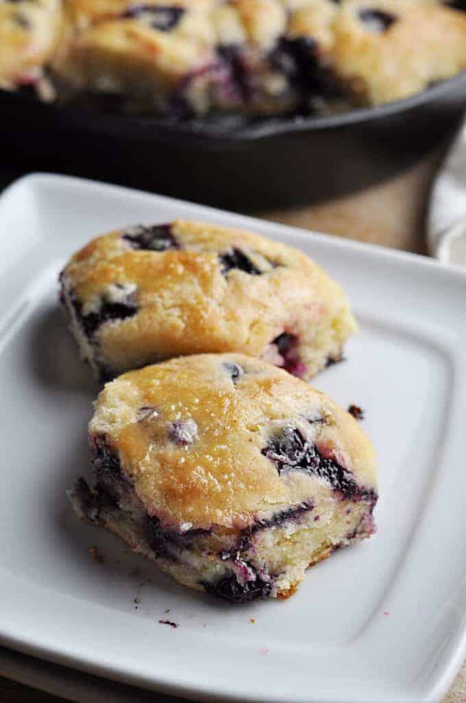 Blueberry Biscuits with Lemon Cinnamon Glaze - Savory With Soul