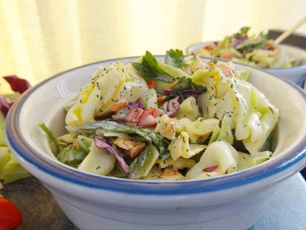 Healthy Coleslaw Recipe with lemon dill dressing