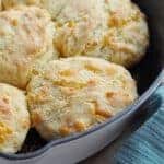 Cheddar cheese biscuits in pan