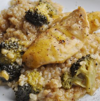 Chicken Broccoli Casserole with rice and cream of mushroom soup