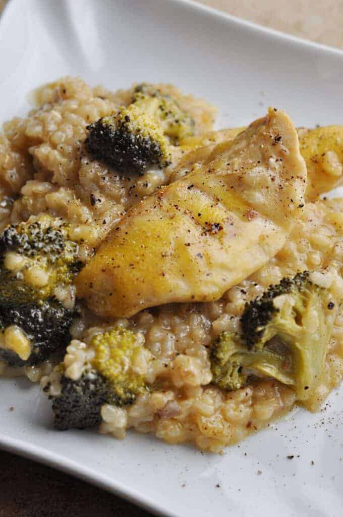 Chicken Broccoli Casserole with rice and cream of mushroom soup