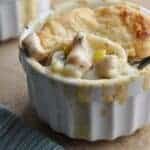 Chicken Leek Mushroom Pot Pie recipe in ramekin