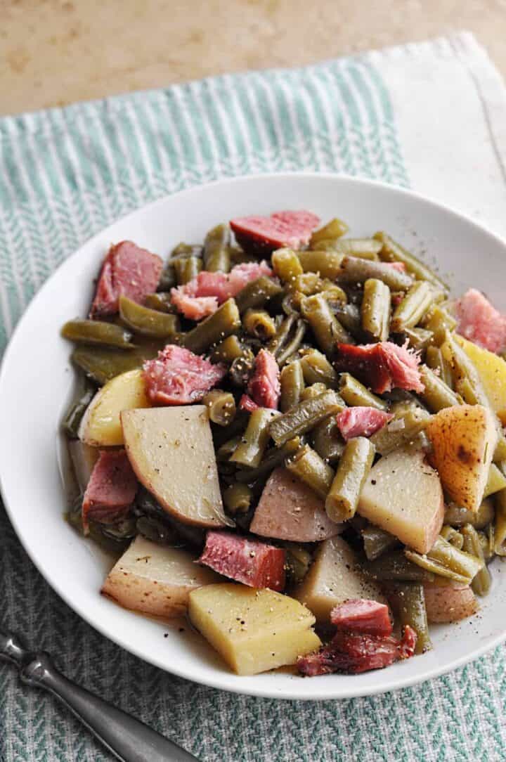 Crockpot Green Beans and Potatoes with Ham Savory With Soul