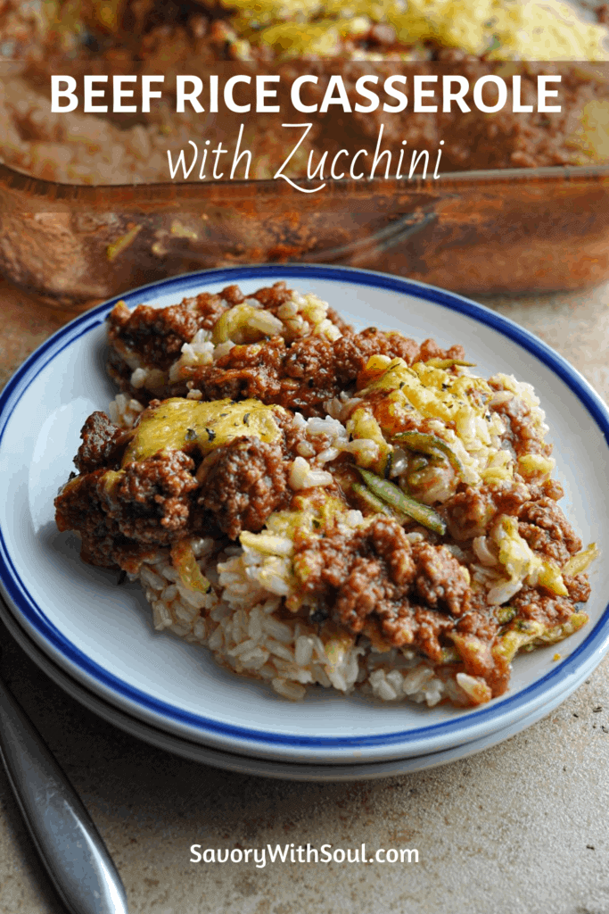 Beef Zucchini Rice Casserole Pin