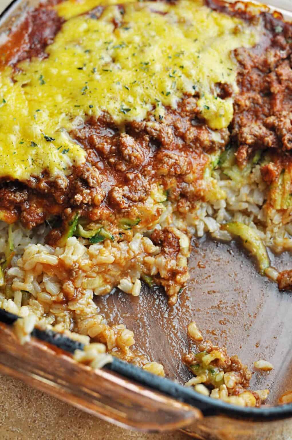 Ground Beef Rice Casserole with Zucchini Savory With Soul