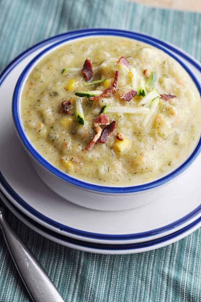 Zucchini Potato Soup with Bacon