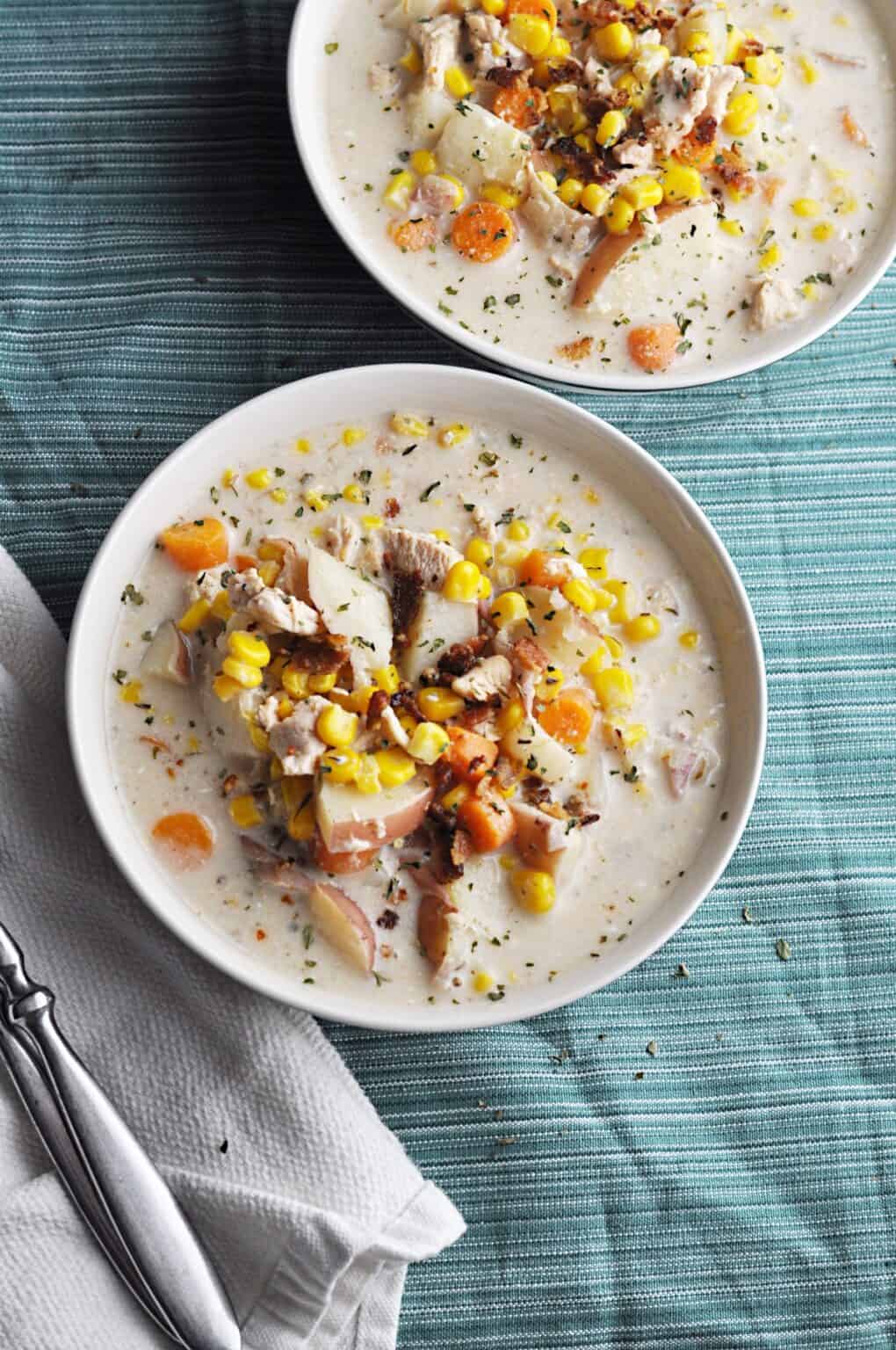Slow Cooked Chicken and Corn Soup Savory With Soul