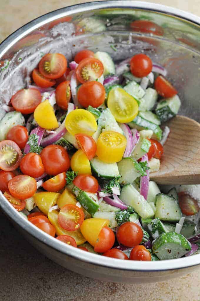 Cucumber and Tomato Salad Ingredients