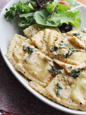 Cheese Ravioli with Spinach