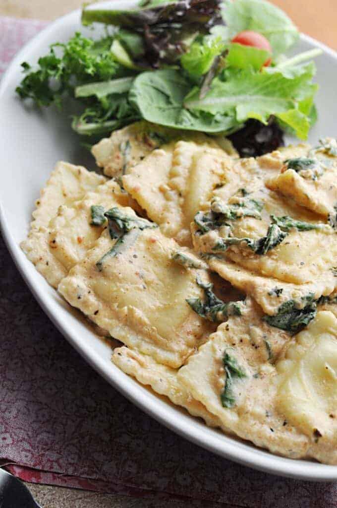 Cheese Ravioli with Spinach