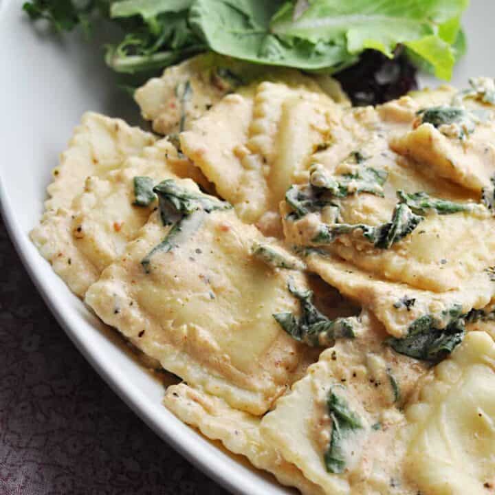 Cheese Ravioli with Spinach