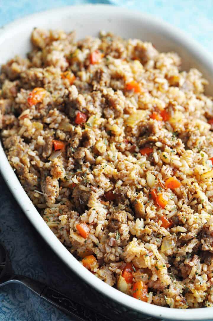 Rice with sausage and veggies