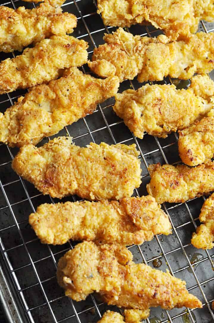 Chicken Tenders Cooling on rack