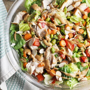 Thai Chicken Salad copycat recipe from Panera Bread with peanut dressing