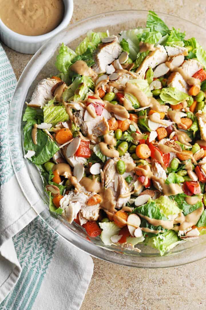 Thai Chicken Salad copycat recipe from Panera Bread with peanut dressing