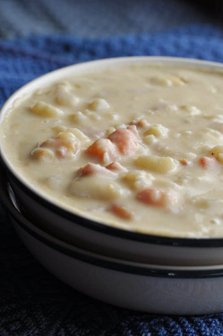 Leek Potato Soup with Ham