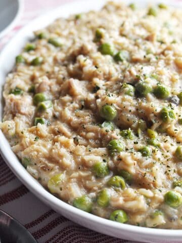 Tuna Rice Casserole with peas
