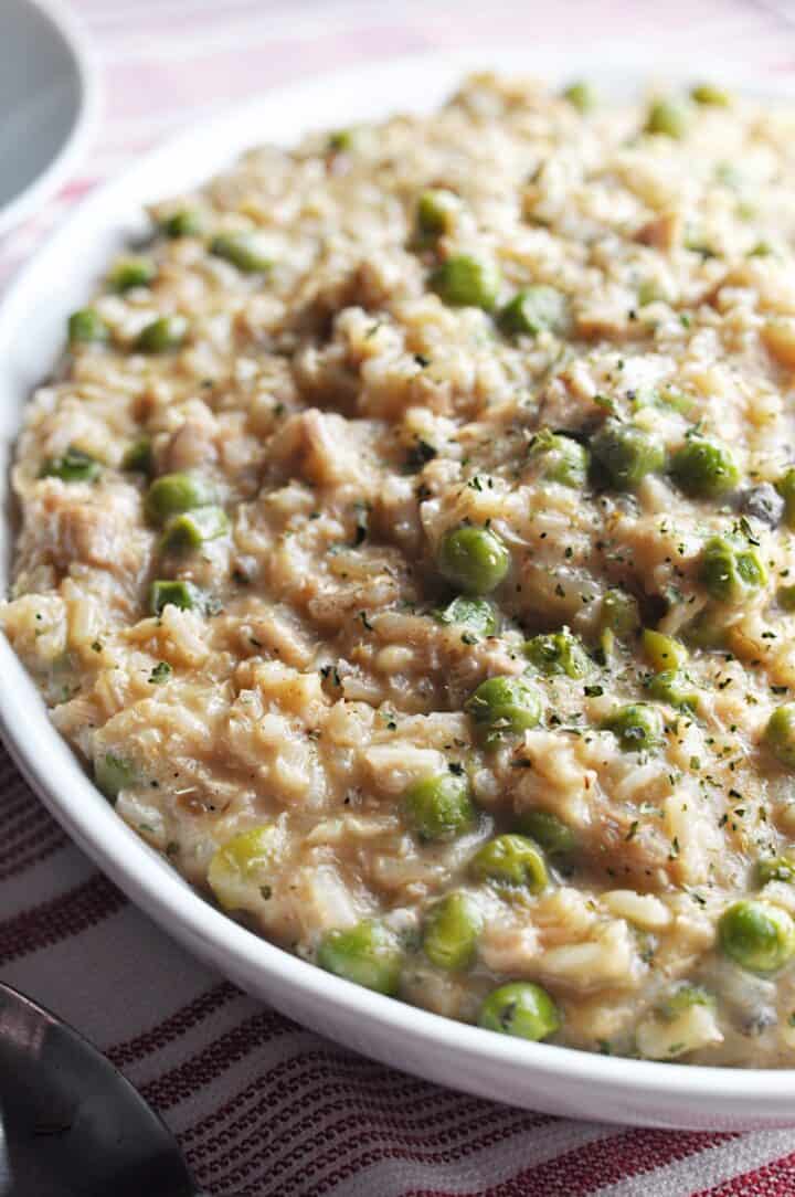 Tuna Rice Casserole with peas