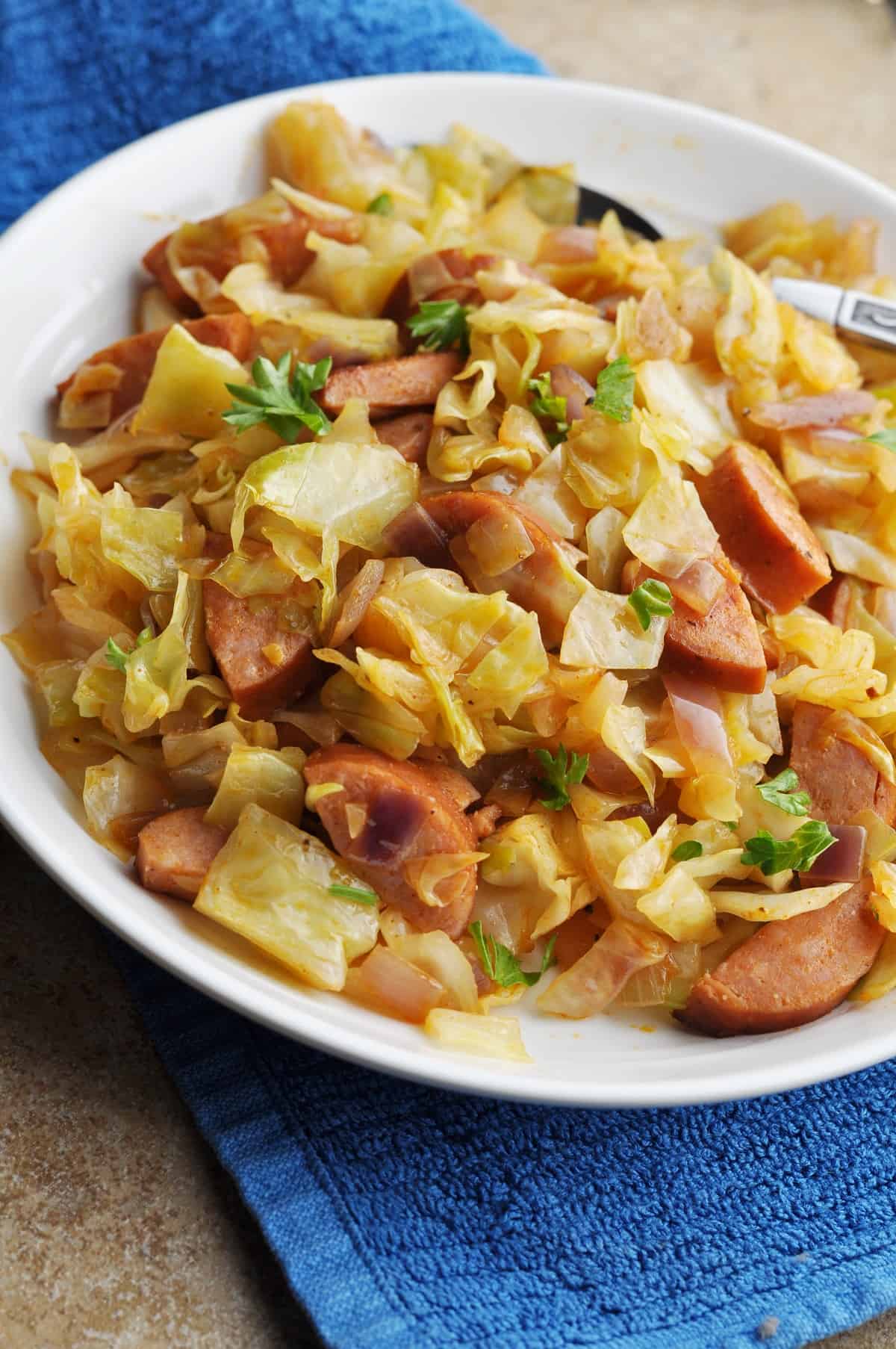 Fried Cabbage with Sausage