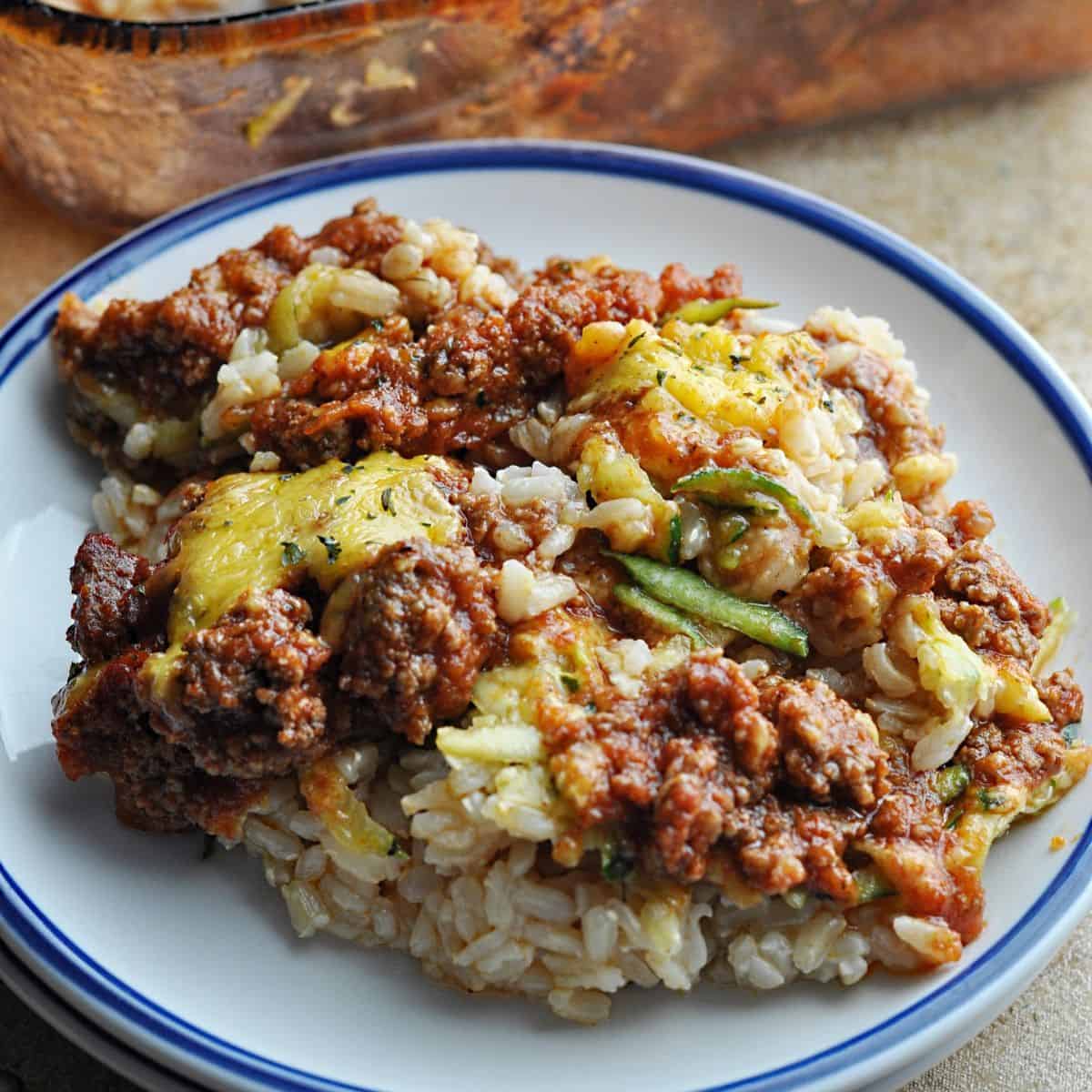 Ground Beef Rice Casserole with Zucchini - Savory With Soul