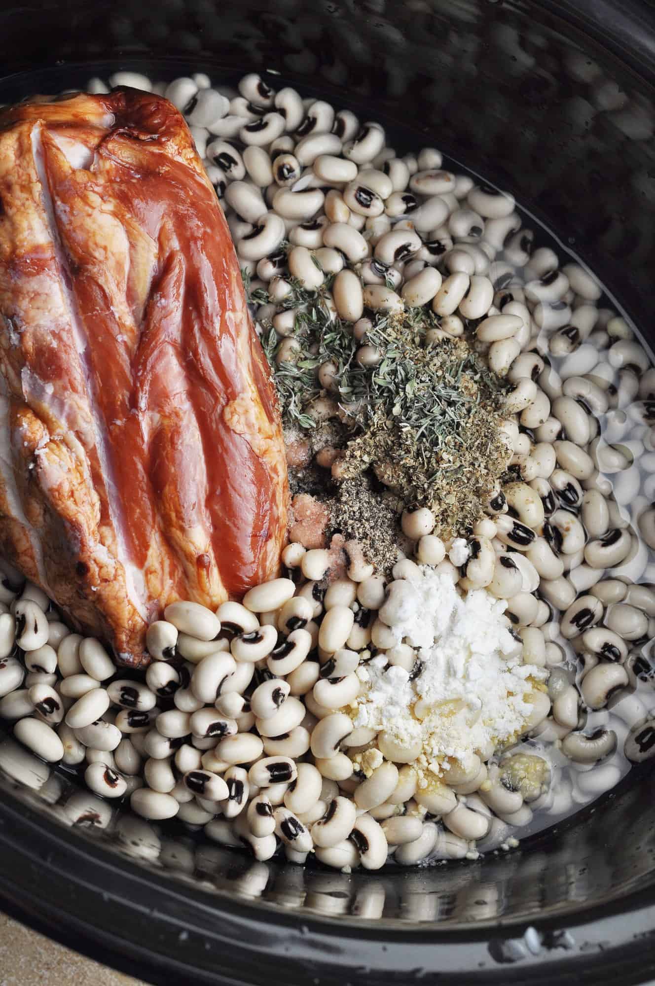 Crock Pot Black Eyed Peas with Ham Hock Savory With Soul