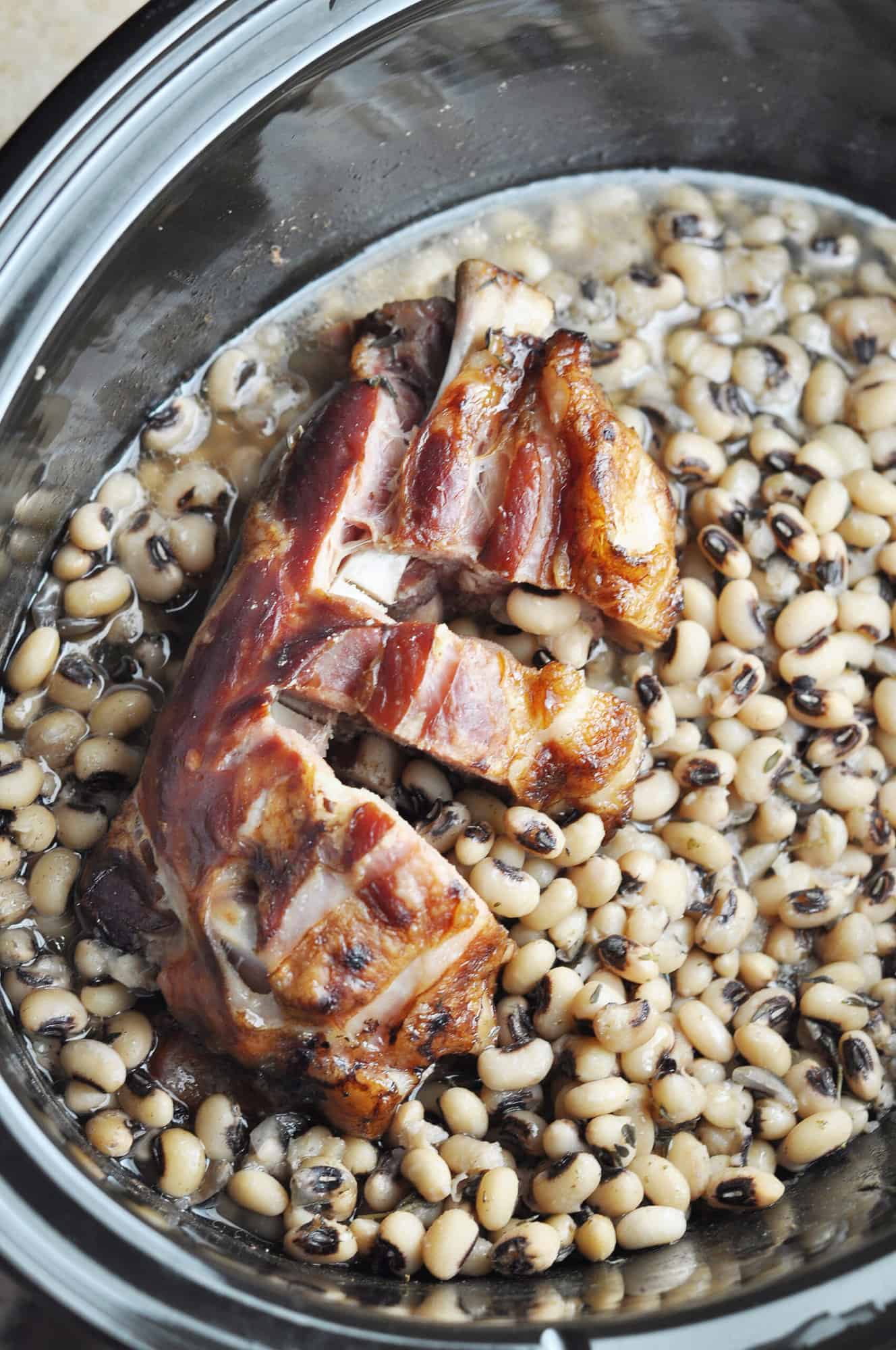 Crock Pot Black Eyed Peas with Ham Hock Savory With Soul